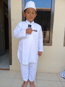 Baju Koko Putih Bordir Abu Arori Fashion katun 5-12 thn