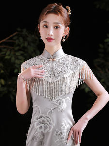 Elegant Cheongsam Shawl Outerwear High-End Summer 2025 Retro New Chinese Style Republic Era Tassel Cloak Lace Versatile Womens Accessory