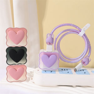 Clear Soft Silicone Charger Case 18W/20W Fast Charge Protection Cover Love Heart Charger Sleeve Compatible with iPhone 11 12