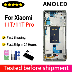 6.67"AMOLED For Xiaomi 11T Pro 2107113SG Lcd Display Digital Touch Screen +Frame Assembly for Mi 11T 21081111RG LCD Replacement