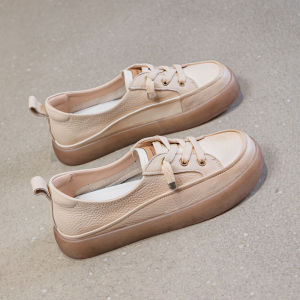 Retro Style Cow Leather Slippers for Women Soft Sole Lightweight Summer Shoe High Elastic Band Young Adult Daily Use Flat Heel