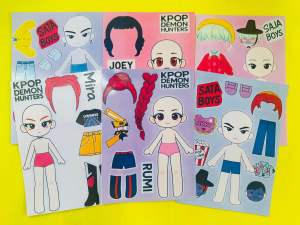 Set 6in1 sticker baby kpop demon hunter dễ thương