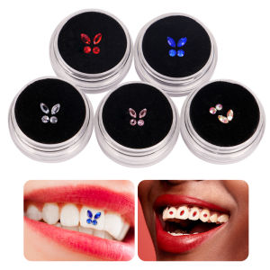 4pcs/box Teeth Gems Fashion Beauty Ornaments Dental Diamond Crystal Jewelry Gem Decoration Box Set - Dental Sparkle Accessories