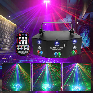 Rotating Colorful Lights 9 Eyes KTV Bar Atmosphere Proposal Flashing Lamp Home Decorative Lighting Starry Sky Effect