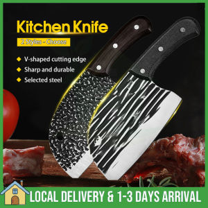 Meat Cleaver Chef Knife Stainless Steel Butcher Knife Household Sharp Round Head Fish Killing Knife Vegetable Cutting and Meat Cutting Knife