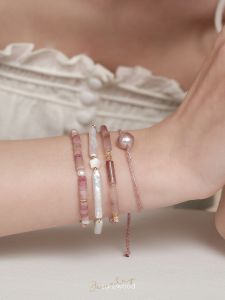 Pink Series Baroque Pearl Dopamine Red Agate Beaded Bracelet Sanswood Original Design Fresh out Fashion Jewelry Silver Plated