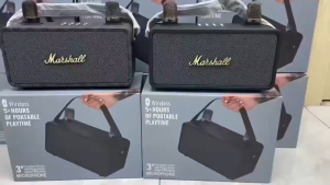 ลำโพงบลูทูธแบบพกพา Original Marshall สำหรับ KTV ลำโพงคาราโอเกะ ลำโพงซับวูฟเฟอร์ ลำโพง USB/TF/AUX ลำโพงเบสแบบชาร์จไฟได้ ลำโพงคาราโอเกะไร้สายไมโครโฟนบลูทูธ