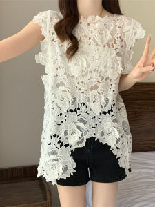 AIYITI | French Lace Hollow Out Sleeveless Vest Plus Size 2026 Summer