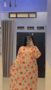 Cuci Gudang Daster Longdres Motif Akar Jumbo Ld 115 Busui Sleting Depan Rayon