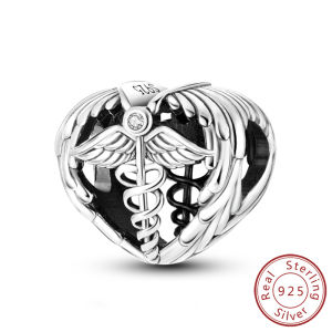 Hạt Charm Bạc 925 Họa Tiết Mắt Quỷ Thánh Giá & Thiên Thần Phù Hợp Với Vòng Tay Mặt Dây Chuyền Dùng Làm Đồ Trang Sức Tự Chế Cao Cấp Dành Cho Nữ