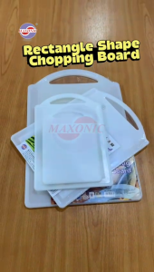 MAXONIC RECTANGULAR PLASTIC CHOPPING BOARD WITH HANDLE | VEGE & FRUIT CUTTING BOARD | PAPAN PEMOTONG SAYUR BUAH | THICK