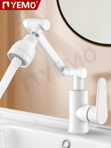 White Cat Faucet Kitchen Sink Mixer Tap Full Copper Rotatable Spout for Bathroom Washing Room Warm And Cold Water