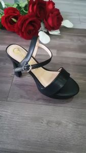[ẢNH THẬT] Sandal nữ gót nhọn quai ngang ROSATA RO599 cao 9p - Đen - HÀNG VIỆT NAM - BKSTORE