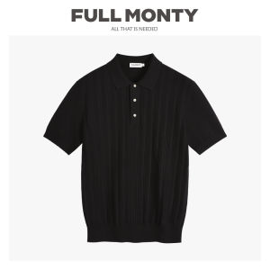 Cotton Turn-down Collar Stripe Polo Shirt