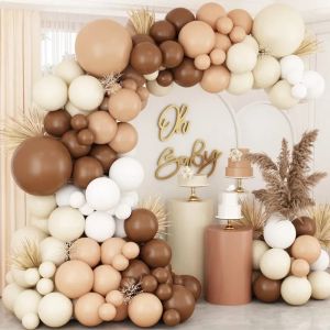 100Pcs A Set of Retro Sand White Khaki Latex Balloon Wreath Arch Wedding Birthday Party Decoration Baby Gift Party Decoration