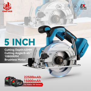 เลื่อยวงเดือน 5นิ้ว เลื่อยวงเดือนไร้สาย 125มม. เลื่อยไฟฟ้า0°-45° เครื่องตัดไม้ Makita 18V