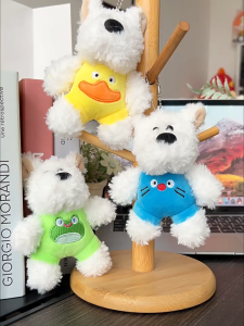 Móc Cún mặc yếm sắc màu siêu cute móc treo balo túi xách gấu bông mini tặng quà sinh nhật ý nghĩa