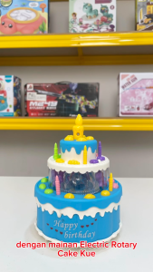 Mainan Anak ELECTRIC ROTARY CAKE Mainan Kue Ulang Tahun Anak Musik Lampu Birthday Cake Toy