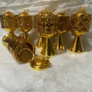 mabkhara gold mewah estetik / wadah dupa bukhur gahru / prapen tungku dupa wadah buhur gaharu wangi