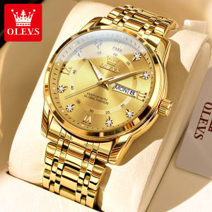 OLEVS Casual Watch For Mens Waterproof Luminous Calendar stainless steel strap Original Product Fashion Quartz