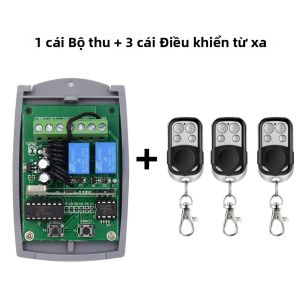 Bộ Thu Và Phát Điều Khiển Từ Xa Không Dây Đa Năng 433 MHz RF Relay 12-24V 2CH Để Điều Khiển Cửa Nhà Để Xe Và Cổng