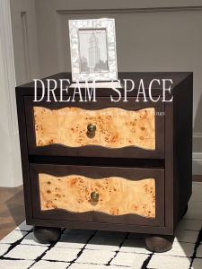 Vintage Tree Burls Bedside Cabinet