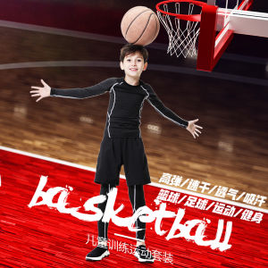 Childrens Training Suit Quick Dry Breathable Moisture Wicking Basketball Football Sports Tight Fit Bottom Shirt for Boys