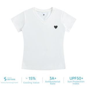 CHANT2nd | Womens V-neck Short Cool Comfortable T-shirt