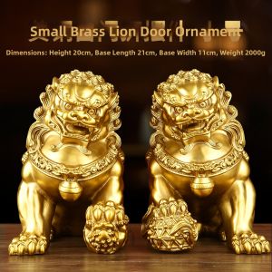 Brass Lion Ornament Pair