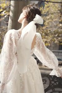 Long Sleeve Princess Ball Wedding Dress