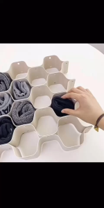 ❣️SPACEIDEAS❣️ 18 Slots Drawer Divider Organizer Adjustable DIY Grid Honeycomb Drawer Divider for Underwear Belt Scarf Socks /Partition Rack/Wardrobe Drawer Divider/Cabinet Divider Drawer Organizer/Separators/Baby Drawer Dividers/Desk Drawer Dividers