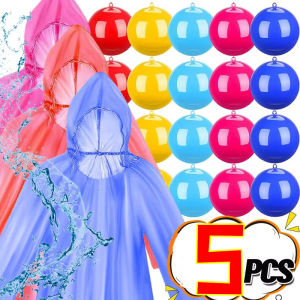 5Pcs Portable Raincoats Balls with Hook Disposable Waterproof Rain Ponchos Outdoor Hiking Camping Emergency Rain Coats Balls