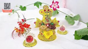Bông Tỏi Ông Địa Ngũ Hành Mèo May Mắn - TỎI CÁT TƯỜNG