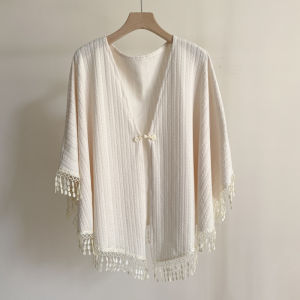 Áo Len Cardigan Dệt Kim Cổ Điển Đa Năng Phong Cách Nghệ Thuật Thu Đông Mới 2024 Áo Khoác Ngoài Phong Cách Trung Hoa Cổ Tròn