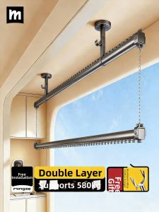 MINGZHI | Balcony Upper and Lower Double Layer Drying Rack