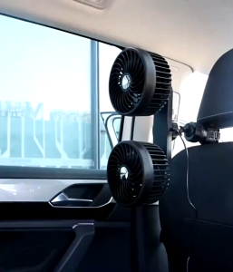 Quạt Đôi Treo Ghế Ô Tô F6270 Xoay 360 Độ Công Suất Mạnh 20W Làm Mát Cực Nhanh