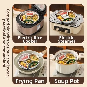 BOMANSI | 5-section Food-grade Stainless Steel Steaming Tray