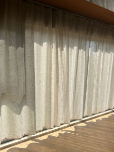 Semi-Transparent Pure Color Modern Minimalist Finished Product Linen Curtain for Bedroom Balcony Bay Window Office And Living Room