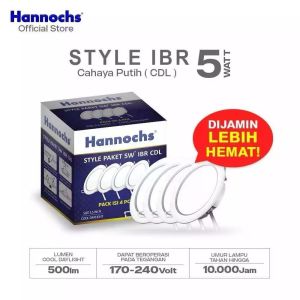 PROMO!!(PAKET 4PCS)Hannochs Style Lampuj LED Downlight Panel Slim Tipis IBR Bulat 5w 7w 9w 12w 15w 20w Cahaya Putih CoolDayLight