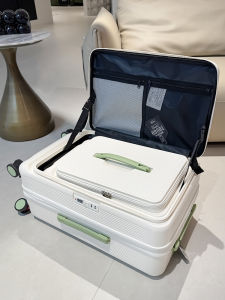 New 20-Inch Expandable Luggage Womens Side Opening Travel Suitcase YKK Explosion-Proof Zipper 28-Inch Pull Rod Case