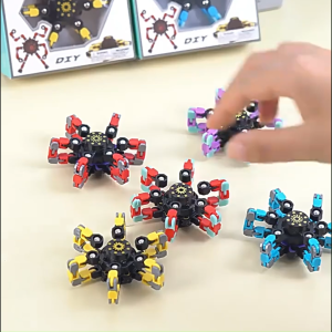 Transformable Mechanical Fidget Spinner Deformable Fingertip Gyro Silent Bearing Stackable Spin Anti-Anxiety Stress Relief Educational Creative Sensory Toy for Kids Adult
