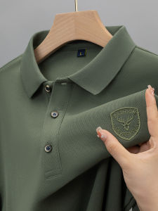 High Quality Pure Cotton Short Sleeve Mens Polo Shirt Embroidered Hong Kong Brand Business Casual Summer Top for Middle-Aged And Elderly