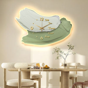 RUIBAHAO | Creamy Green Style Clock Wall Art Living Room