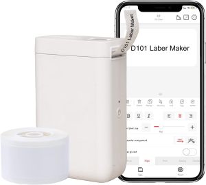 Label Maker Machine 10-25mm Width Print D101 Bluetooth Label Maker with Tape