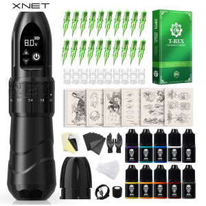 XNET F2 Wireless Tattoo Machine Rotaty Pen Kit Adjustable Stroke Custom Motor 1800mAh LCD Screen Battery Makeup Pen For Tattoo