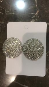 Stonefans Bling Rhinestone Round Earrings Stud Fashion Silver Color Crystal Statement for Women Jewelry Wedding Party Earrings