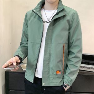 ROMON | Lormen Mens Short Jacket Stand Collar Outdoor Casual Fashion Windproof Spring Autumn New Style Workwear Zipper Decorated Loose Fit