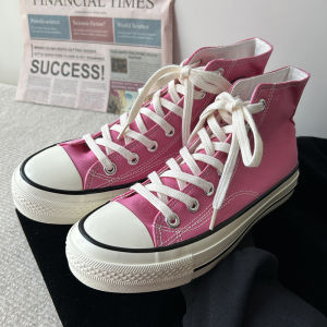 Retro Hong Kong Style High Top Canvas Shoes Mens Trendy All-Match round Label Board Shoes 2025 New Casual Mens Shoes