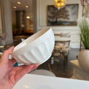 Minimalist Truffle White Ceramic Bowls Luxury Dining Set Restaurant Rice Bowls Nordic Style Pure Color Glazed Underware