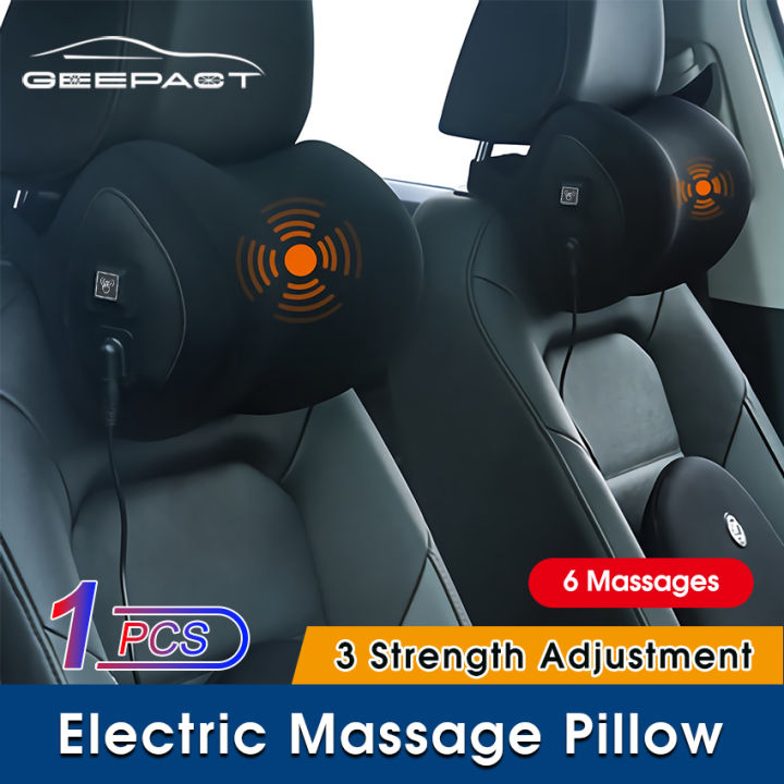 Geepact Car Massage Pillow Electric Massage Headrest Automotive Neck Pillow Memory Cotton